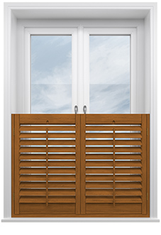 Kensington, Teak - Cafe Style Plantation Shutter